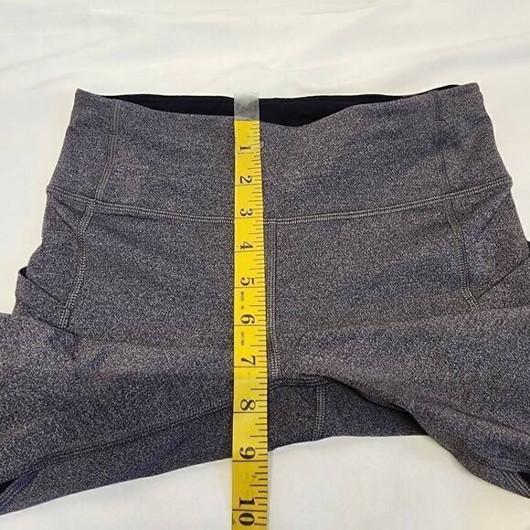 LULULEMON Pace Rival Crop 22” Heathered Black/Black Size 4 D12 - Picture 9 of 13